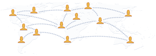 People connected around the world